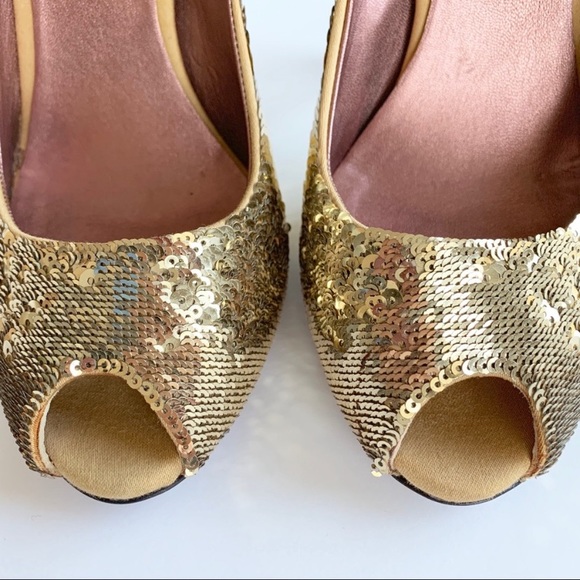 Authentic MIU MIU ombre sequin peep toe heels - Picture 3 of 8